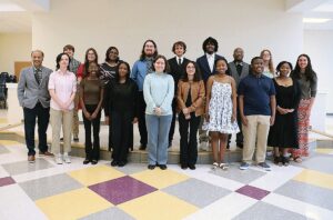 RCC PTK students with advisors Dr. Mukta Bhandari and Ms. Rachel Caterisano in attendance at the Induction Ceremony. Photo credit: Bernadette Barclay, RCC.
