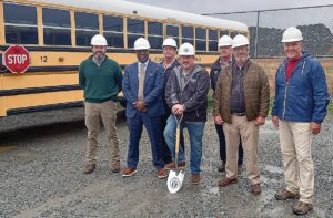 In attendance at last week’s groundbreaking for Essex County’s Joint Vehicle Maintenance Facility were (from left): Jay Mitchell (Joint Operations Manager), Dr. Marvin Jones (Essex Superintendent of Schools), Ronnie Fones (Bus Shop Manager), Rob Akers (Essex Board of Supervisors Chairman), Mike Headley (Bus Shop Mechanic), Edwin “Bud” Smith Jr. (Essex At-Large Supervisor), Scott Croxton (Essex School Board Chairman).